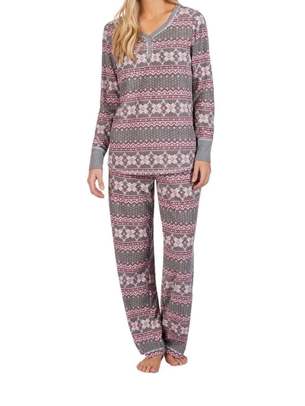 NAUTICA 2-piece Texture Microfleece Pajama Sleepwear Set